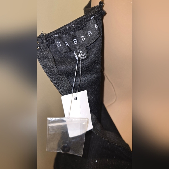 Galaxy Black Sparkle Strappy Bodycon Dress - Small - Picture 4 of 4